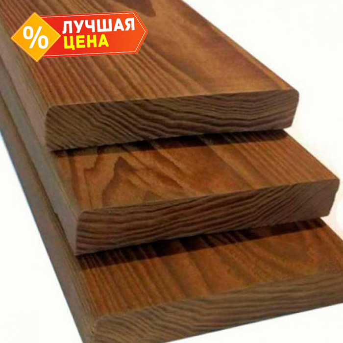 Строганная доска 20x120x5000 мм Экстра термо-лиственница Коричневый